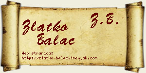 Zlatko Balać vizit kartica